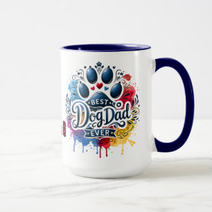 Taza Día del Padre Personalizado Fecha/Mejor Papá Perro
