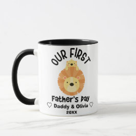 Taza Día del Primer Padres Personalizado, papá y cachor