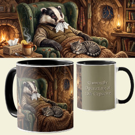 Taza Día Enfermo de Tejón Divertido Humor de Hibernació