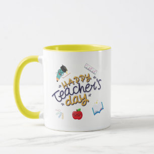 Taza Día Feliz del Maestro Ilustración Adorable
