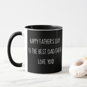 Taza día feliz del padre negro y blanco divertido scrip