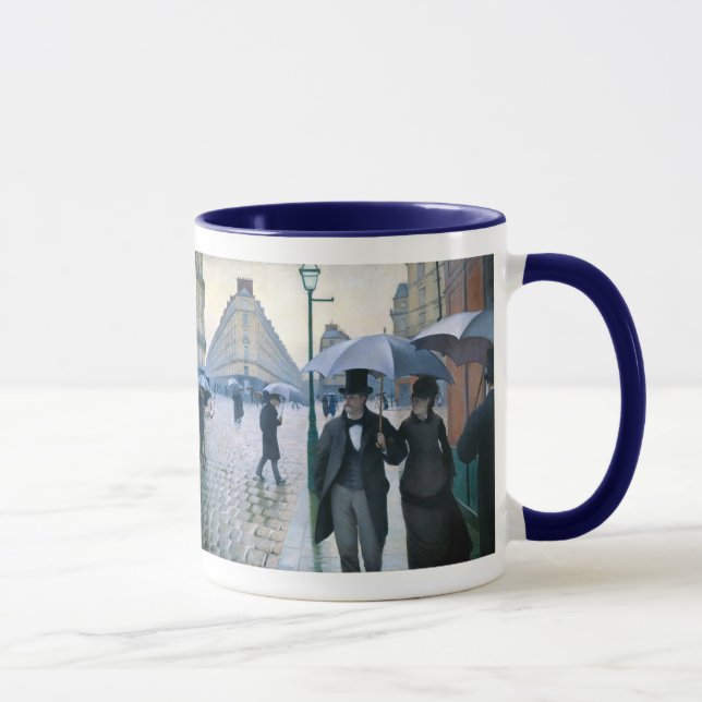 Taza Día lluvioso de la calle de París de Gustave (Derecha)