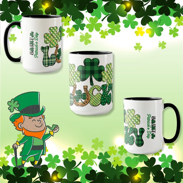 Taza Día Verde de Lucky St Patricks (Green Lucky St Patricks Day Mug)