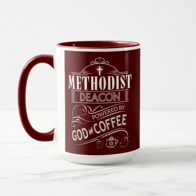 Taza Diácono metodista, accionado por dios y el café (Izquierda)