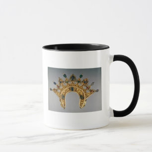 Taza Diadema rusa, oro fijado con las perlas