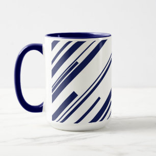Taza Diagonales en azul y blanco