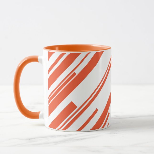 Taza Diagonarios en Naranja y blanco (Izquierda)