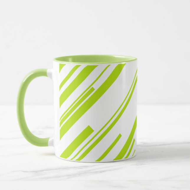 Taza Diagonarios - Verde animado y blanco (Izquierda)