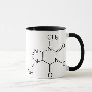 Taza Diagrama Químico de la Molécula de Cafeína