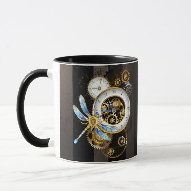 Taza Diales de Steampunk con libélula (Izquierda)