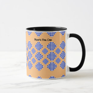 Taza Diamante de color amarillo blanco azul revisado