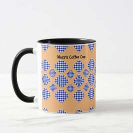 Taza Diamante de color amarillo blanco azul revisado