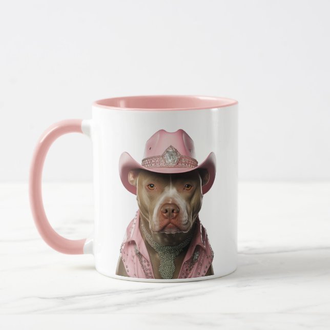 Taza Diamante de imitación Cowboy Pitbull (Izquierda)