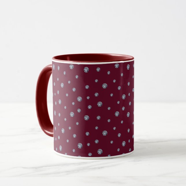 Taza Diamantes de imitación de color rojo oscuro (Anverso izquierdo)