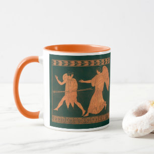 Taza Diana y un ángel, mitología romana vintage
