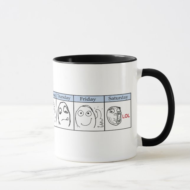 Taza Días de la semana Memes (Derecha)