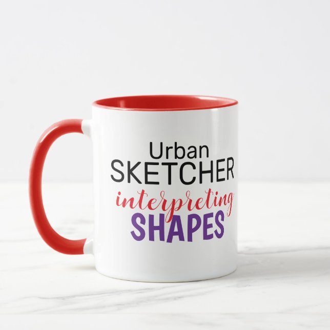 Taza ¡Dibujante urbano interpretando formas! (Izquierda)