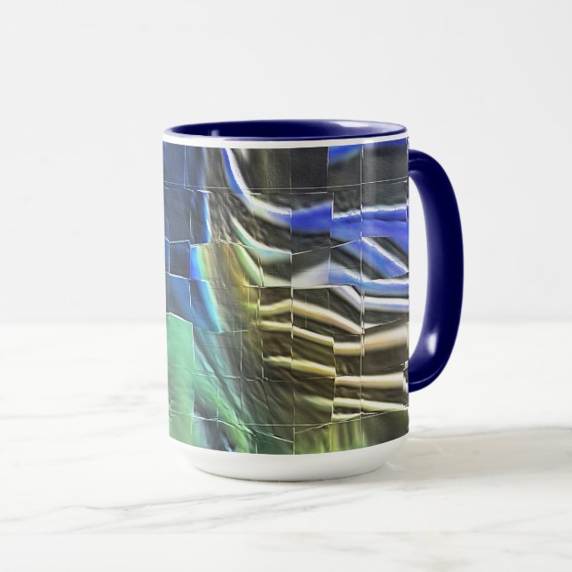 Taza Dibujo abstracto de mosaico ligeramente tallado y  (Anverso derecho)