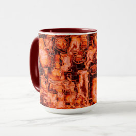 Taza Dibujo abstracto en mosaicos esculpidos en tonos d