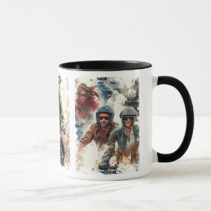 Taza Dibujo acuarela MotoBikers