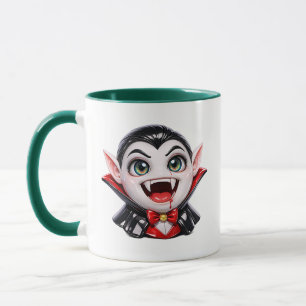 Taza Dibujo animado de vampiro lindo Chibi Personaje Es
