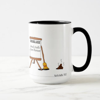 Taza Dibujo animado divertido del caballo de las tareas