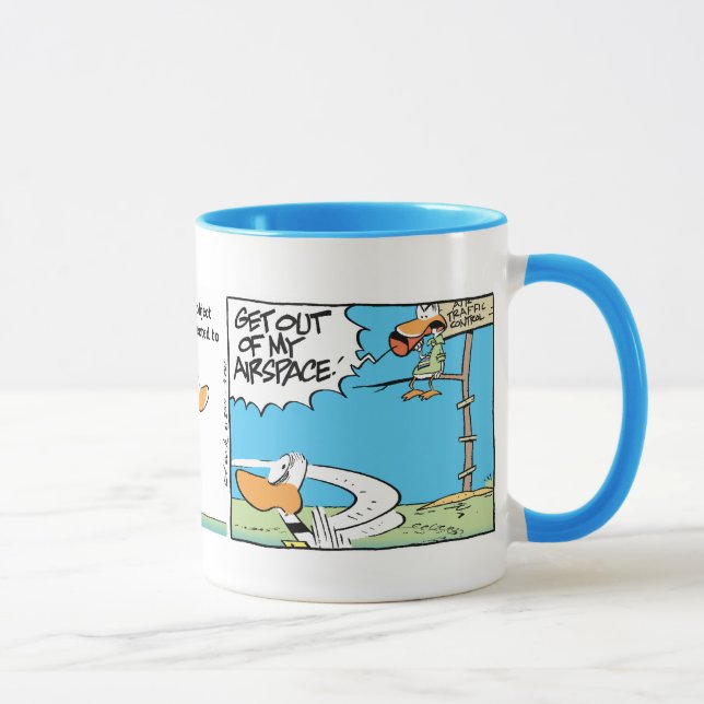 Taza Dibujo animado divertido del controlador aéreo (Derecha)
