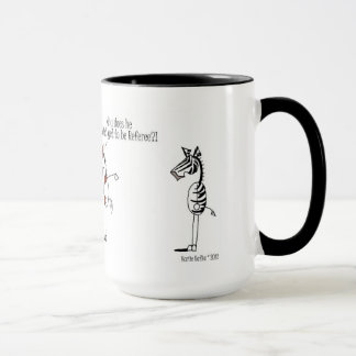 Taza Dibujo animado divertido del fútbol del caballo y