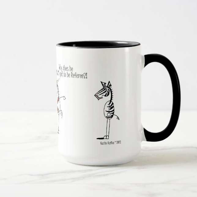 Taza Dibujo animado divertido del fútbol del caballo y (Derecha)