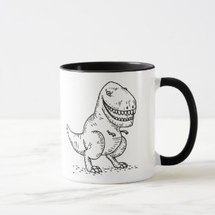 Taza Dibujo animado fresco malo del dinosaurio T Rex