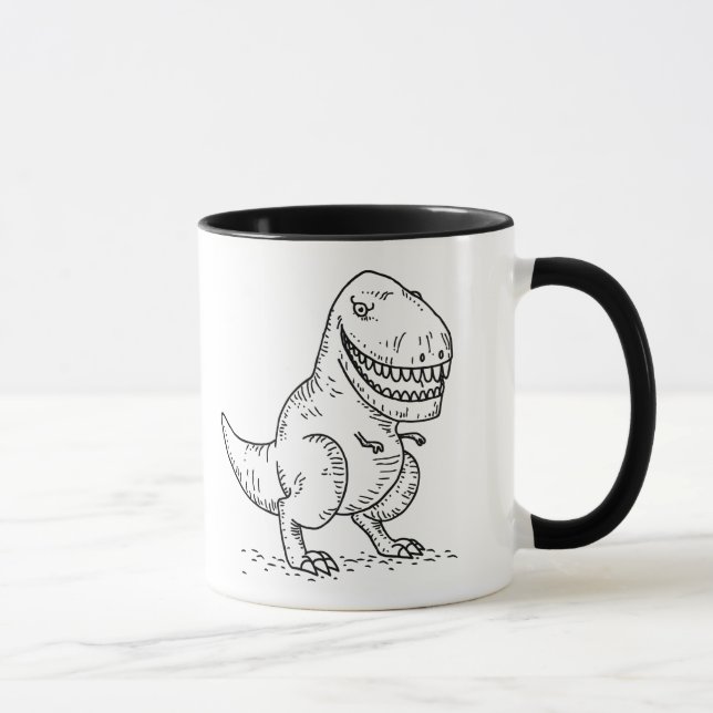 Taza Dibujo animado fresco malo del dinosaurio T Rex (Derecha)