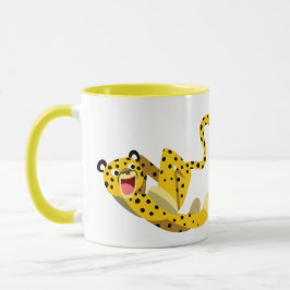 Taza Dibujo animado lindo de guepardo corriendo