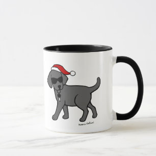 Taza Dibujo animado negro fresco del navidad de