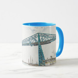 Taza Dibujo artístico del puente transportador de Middl