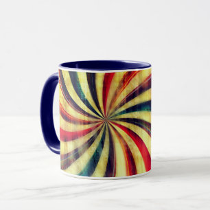 Taza Dibujo colorido de remolino a rayas de caramelo de