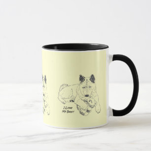 Taza Dibujo de akita y arte de retrato de perro de oso