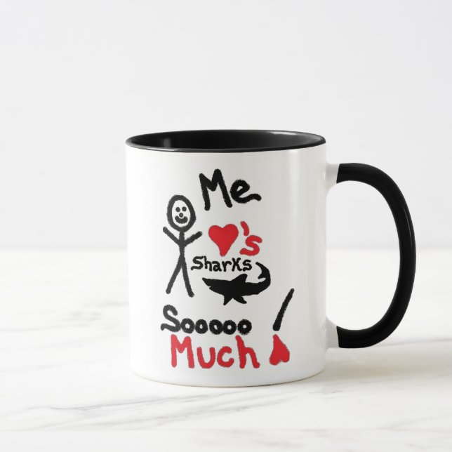Taza Dibujo de Amante de Tiburones (Derecha)