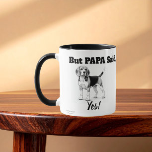 Taza Dibujo de Beagle Cute / personalización de tipogra