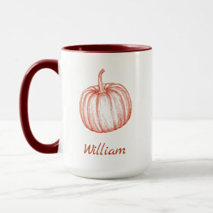 Taza Dibujo de calabaza de Halloween linda Agrega tu no