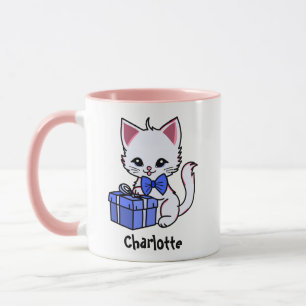 Taza Dibujo de gatito lindo con regalo