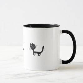 Taza Dibujo de gato negro lindo