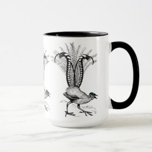 Taza Dibujo de la línea negra - Ave Lyre