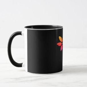 Taza Dibujo de la palmera arcoiris con fondo azul