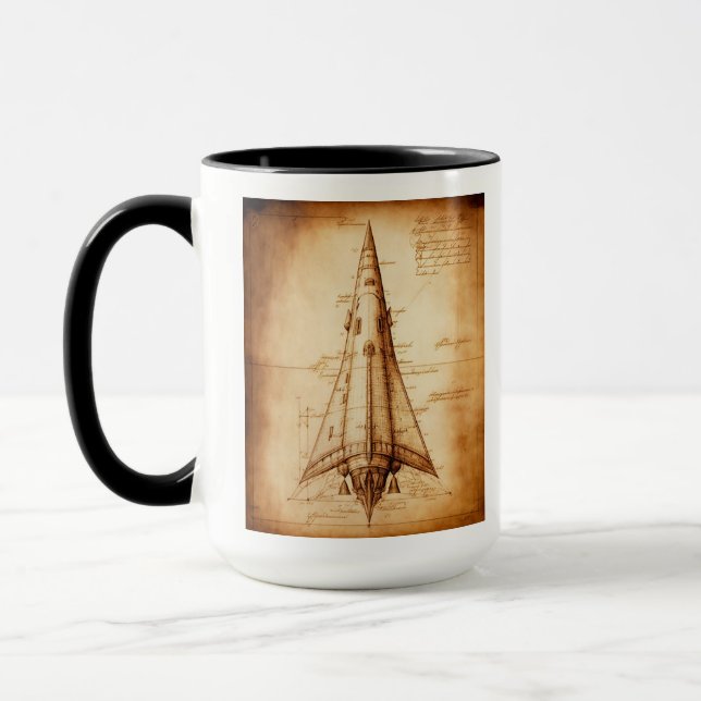 Taza Dibujo de Leonardo da Vinci sobre el tazón del caf (Izquierda)