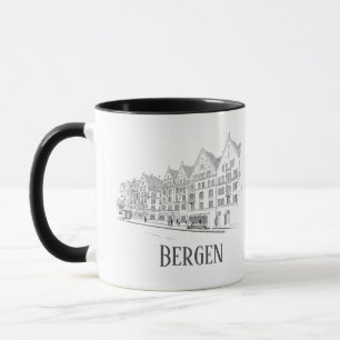 Taza Dibujo de línea preciosa del paisaje urbano de Ber