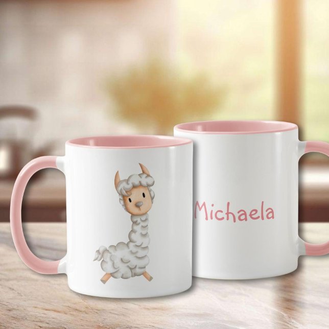 Taza Dibujo de Llama Rosa Femenina (Subido por el creador)