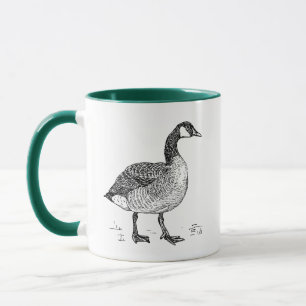 Taza Dibujo de naturaleza ganosa canadiense Bella Artes
