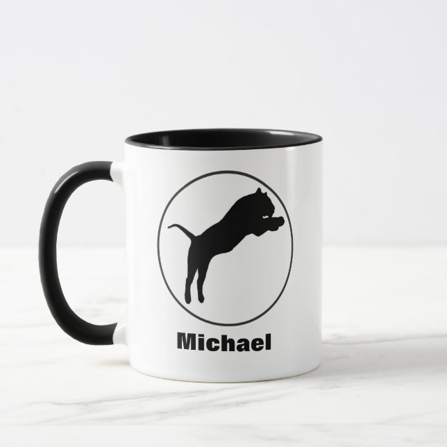 Taza Dibujo de tigre negro en Personalizar de marco cir (Izquierda)