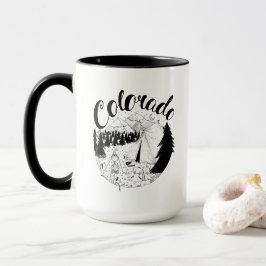Taza Dibujo de tinta de las montañas de Colorado