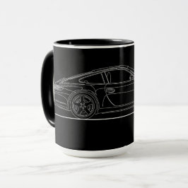 Taza Dibujo en línea del coche deportivo alemán 997